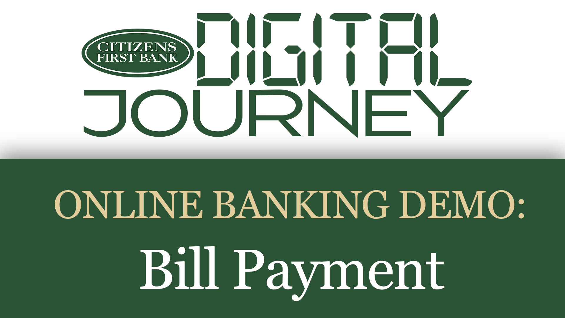 Digital Journey logo with our online banking demo: Bill Payment