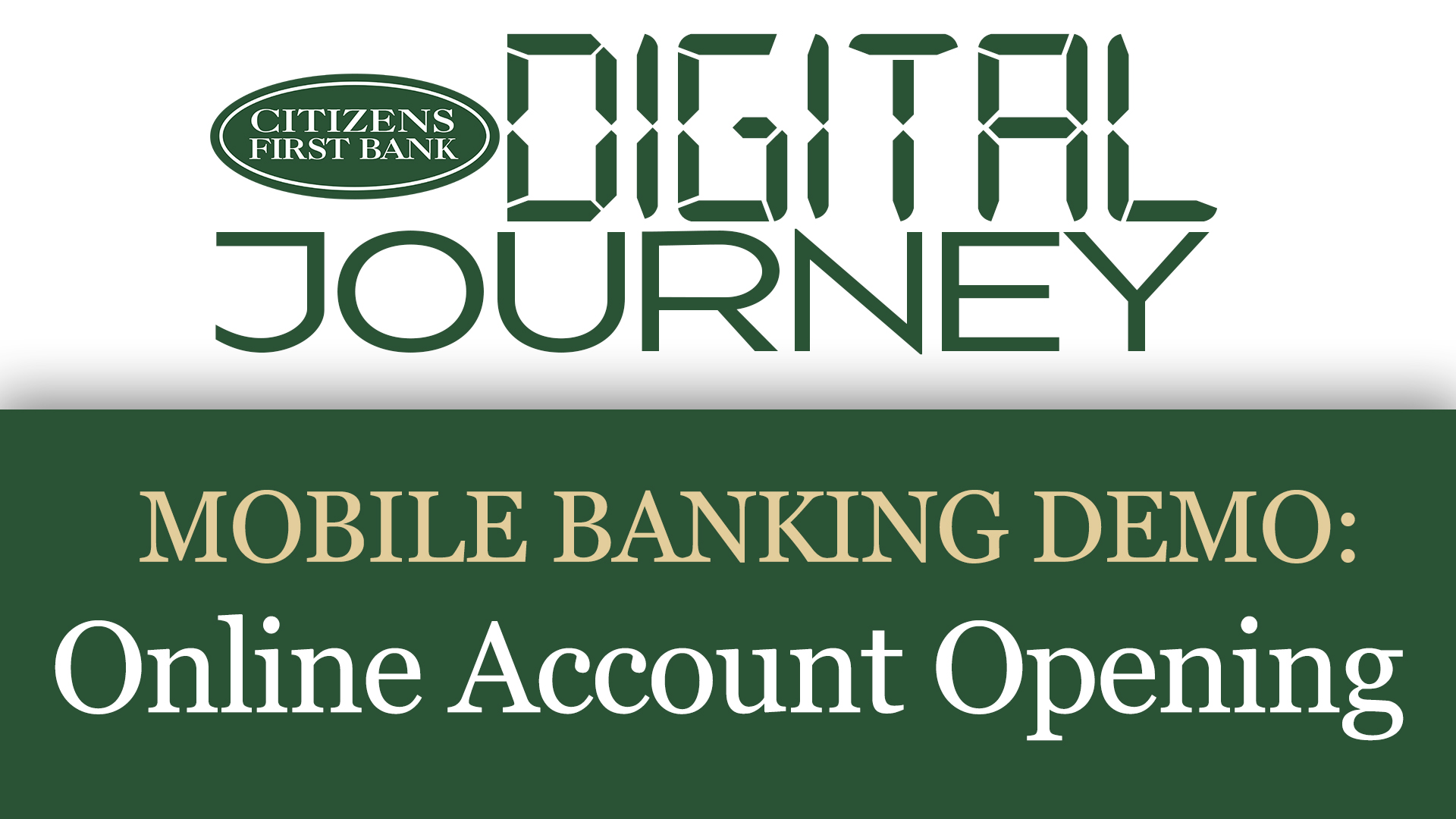 Digital Journey logo with our mobile banking demo: Online Account Opening