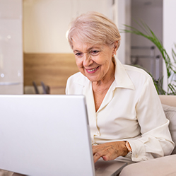 Woman using laptop computer